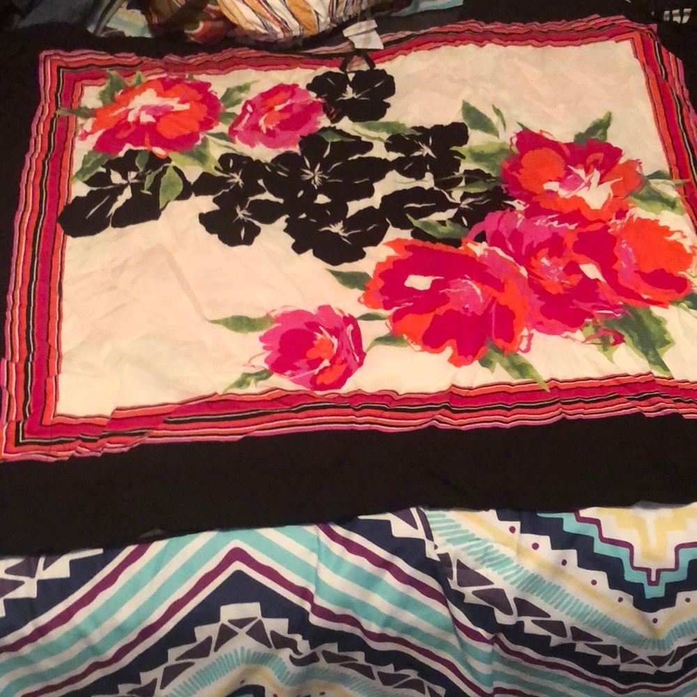 White and black flower shirt